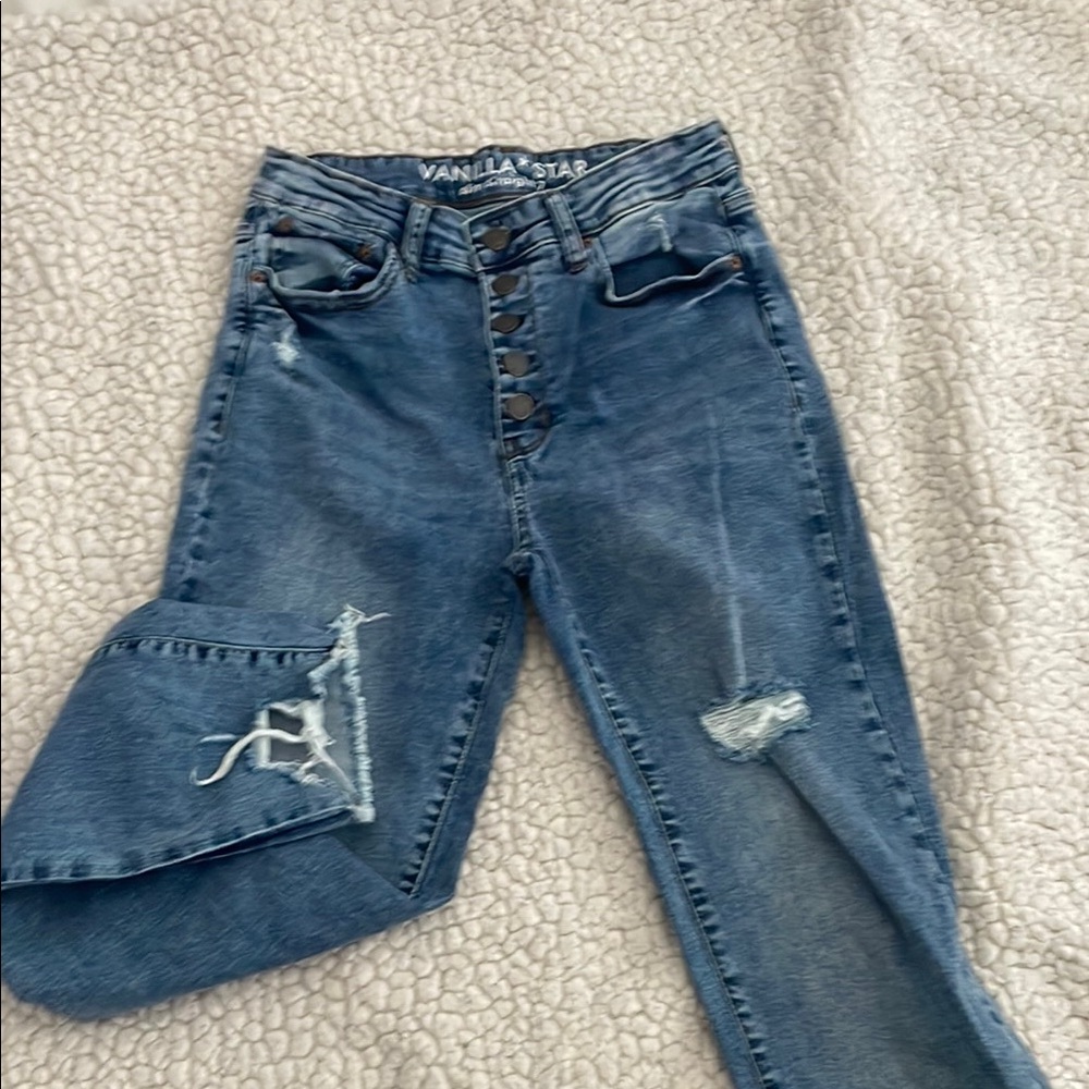 Vanilla Star Blue High Rise Distressed Jeans